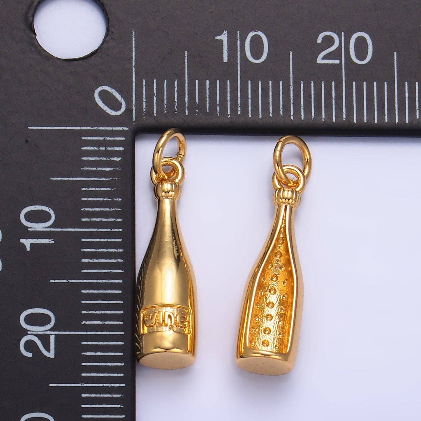 24K Gold Filled "Wine" Bottle Alcoholic Drink Mini Charm | X863