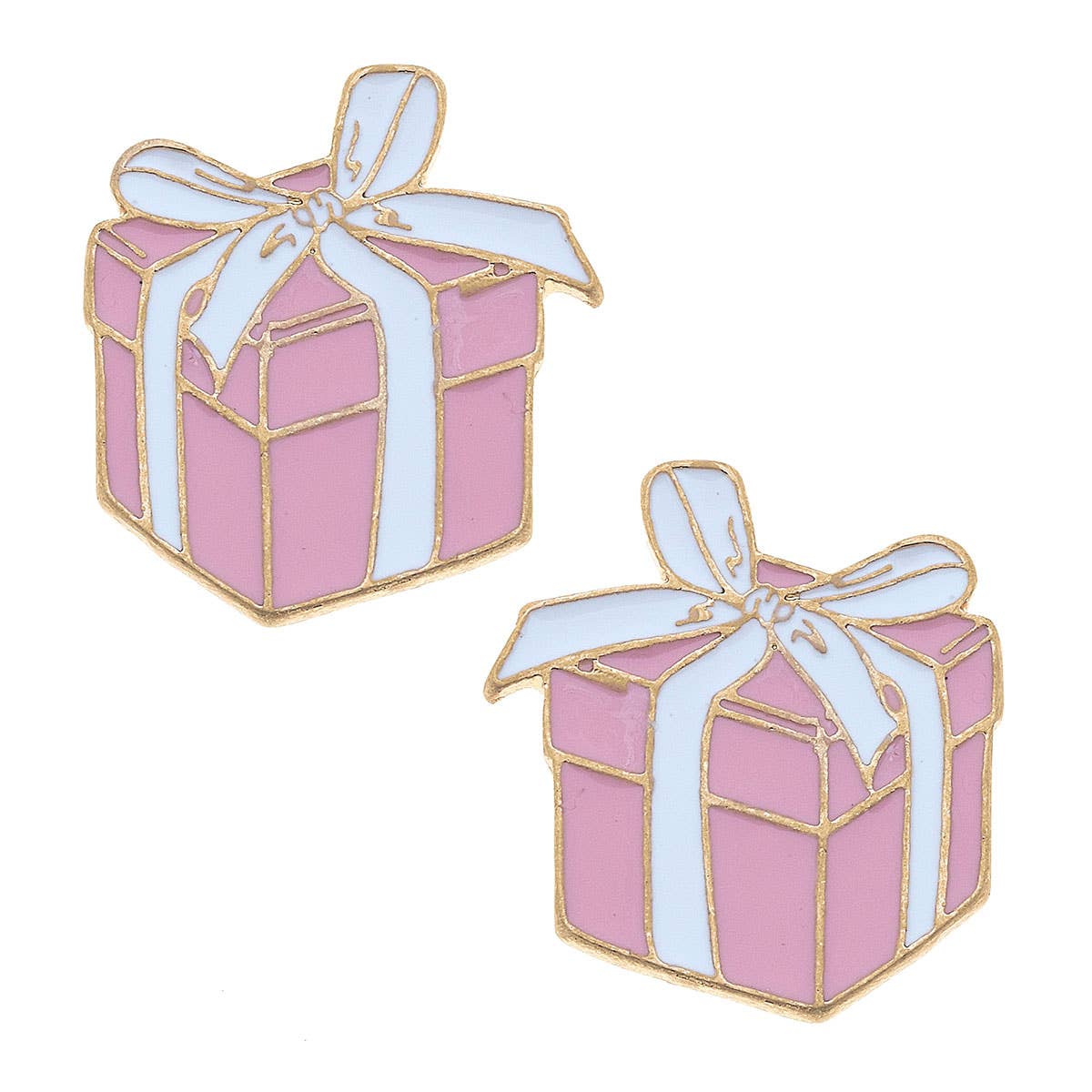 Millie Enamel Present Stud Earrings: Blue