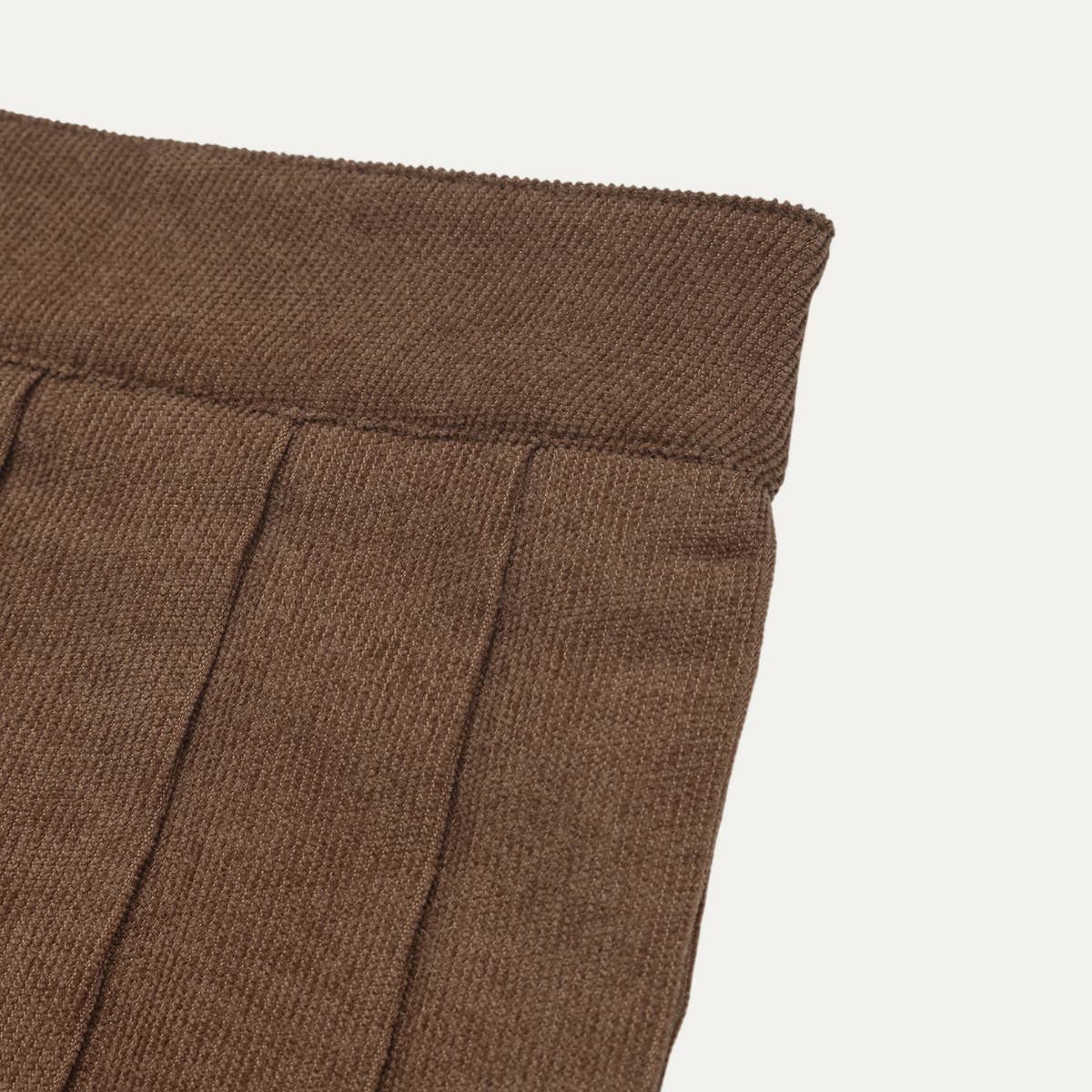 Trendy Corduroy High-Waisted Pleating Mini Skort: Coffee / XL