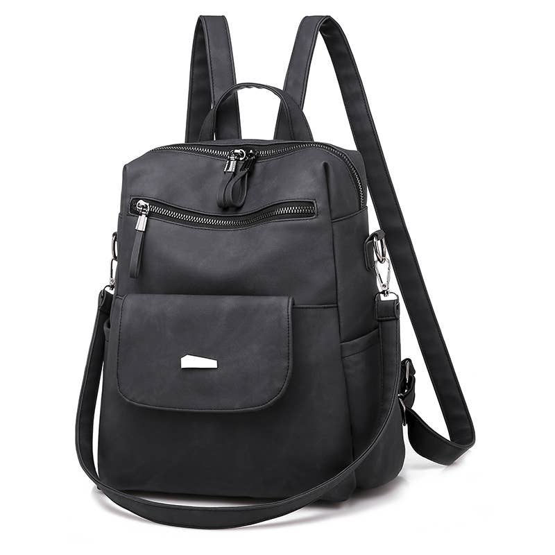 Convertible Backpack Large Shoulder Bag: Blue / M