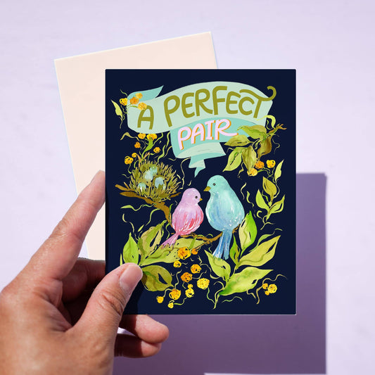 Lovebirds Card – Wedding, Anniversary or Valentine's Day