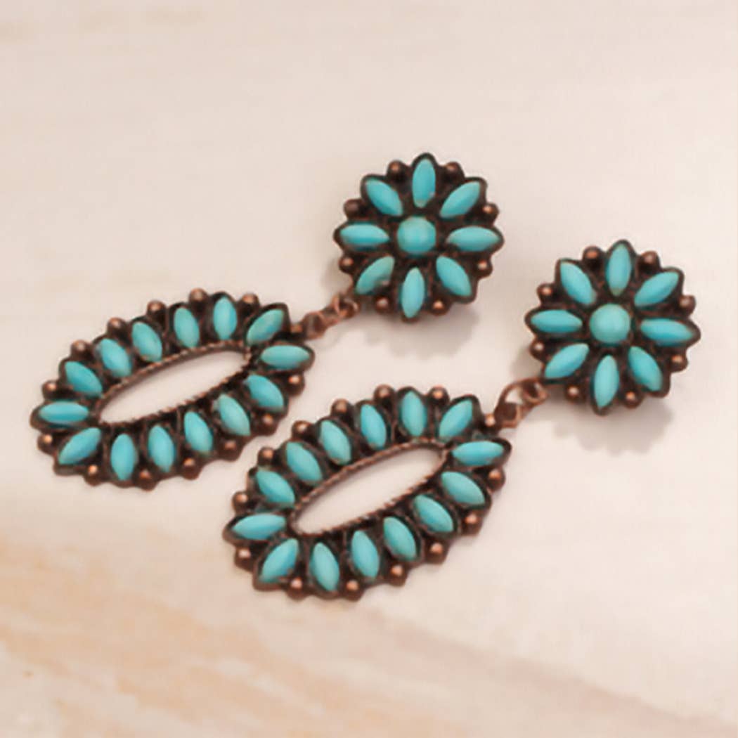 Turquoise Earrings: Turquoise and silver