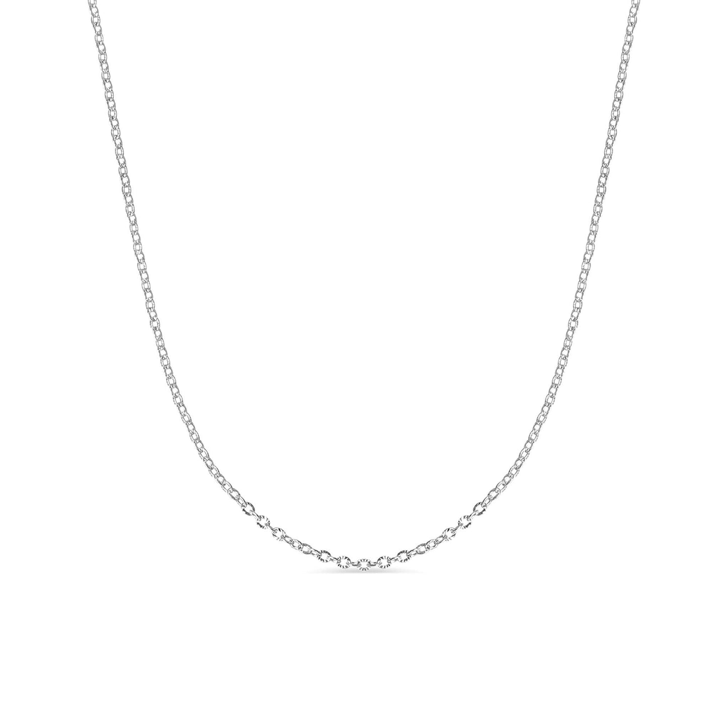 Stainless Steel Crimped Oval Chain Necklace: Stainless / 18+2"