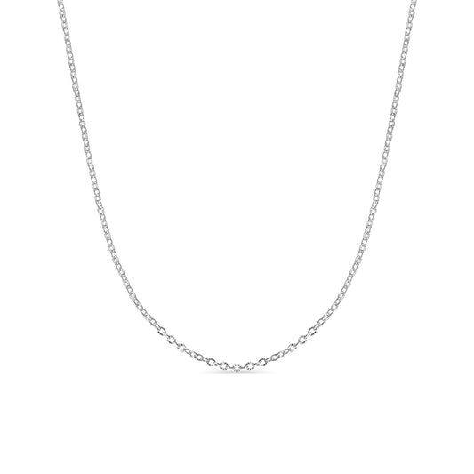 Stainless Steel Crimped Oval Chain Necklace: Stainless / 18+2"
