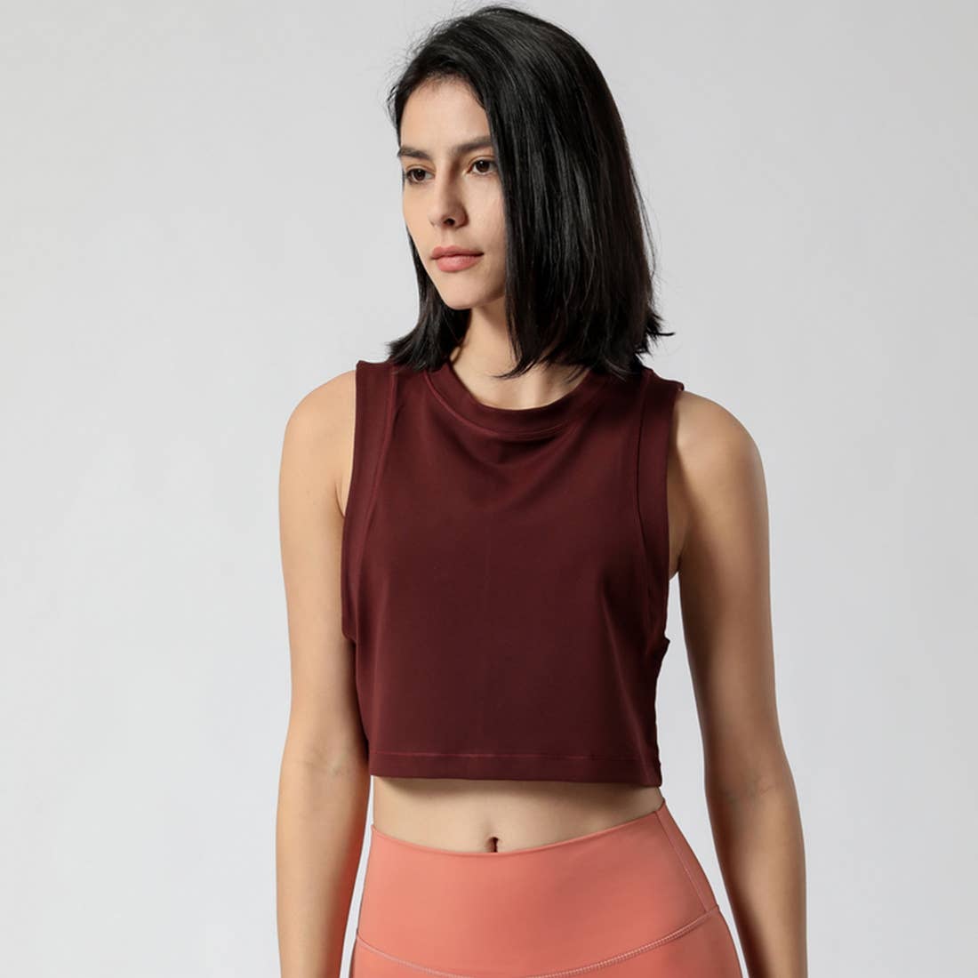 Women Fitness Yoga Loose Elastic Sport Tank Top: Gray / XL