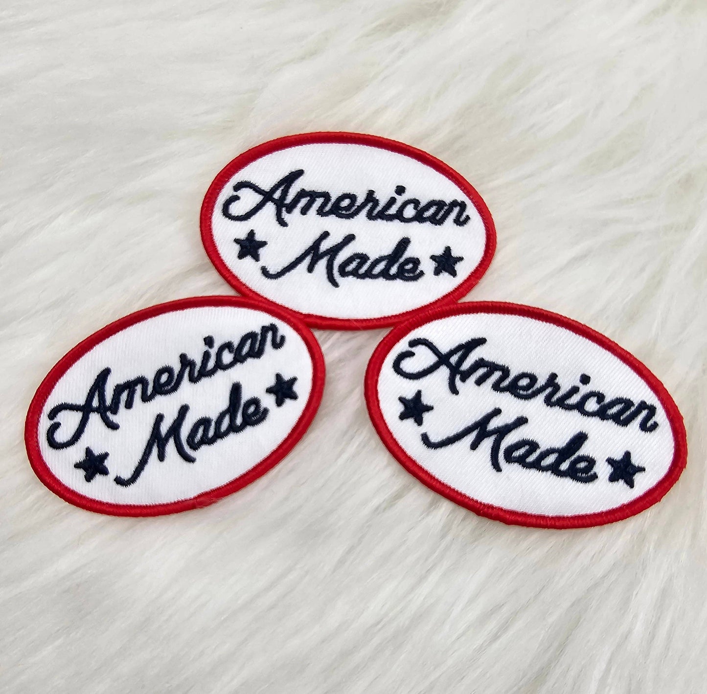 American Made Embroidery Iron On Patch: Black and Yellow