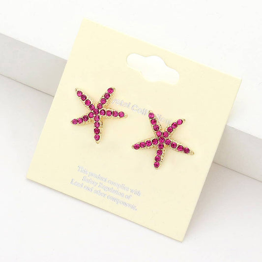 Crystal Starfish Stud Earrings
: Fu