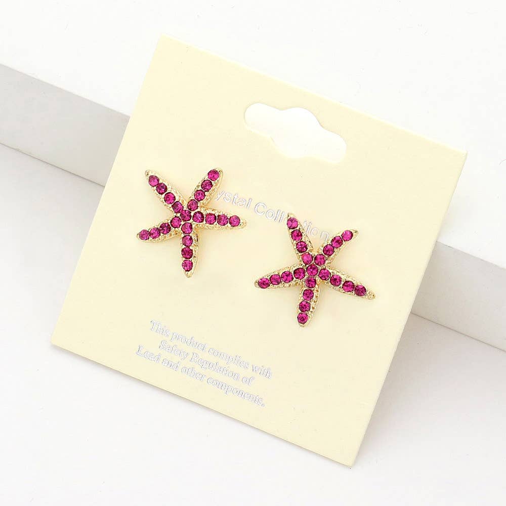 Crystal Starfish Stud Earrings
: Sap