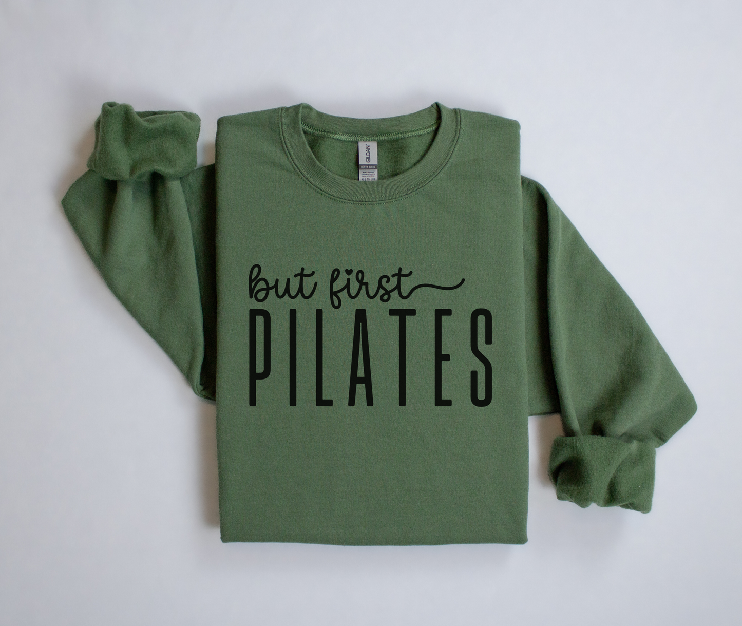 But First Pilates Crewneck Sweatshirt | Pilates Apparel: Light pink / M