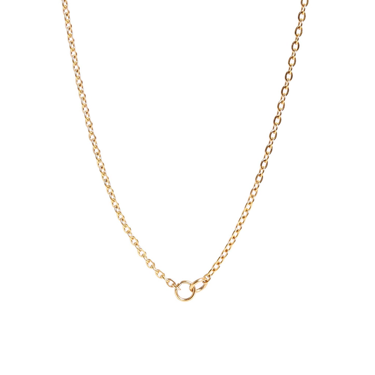 18K Gold PVD Stainless Steel Loop Connector Chain Necklace: Stainless / 16+2"