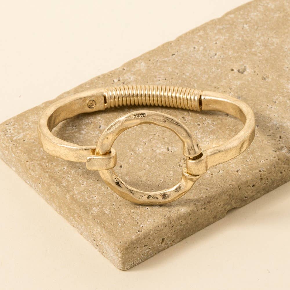 Hammered Circle Bangle Bracelet: WS