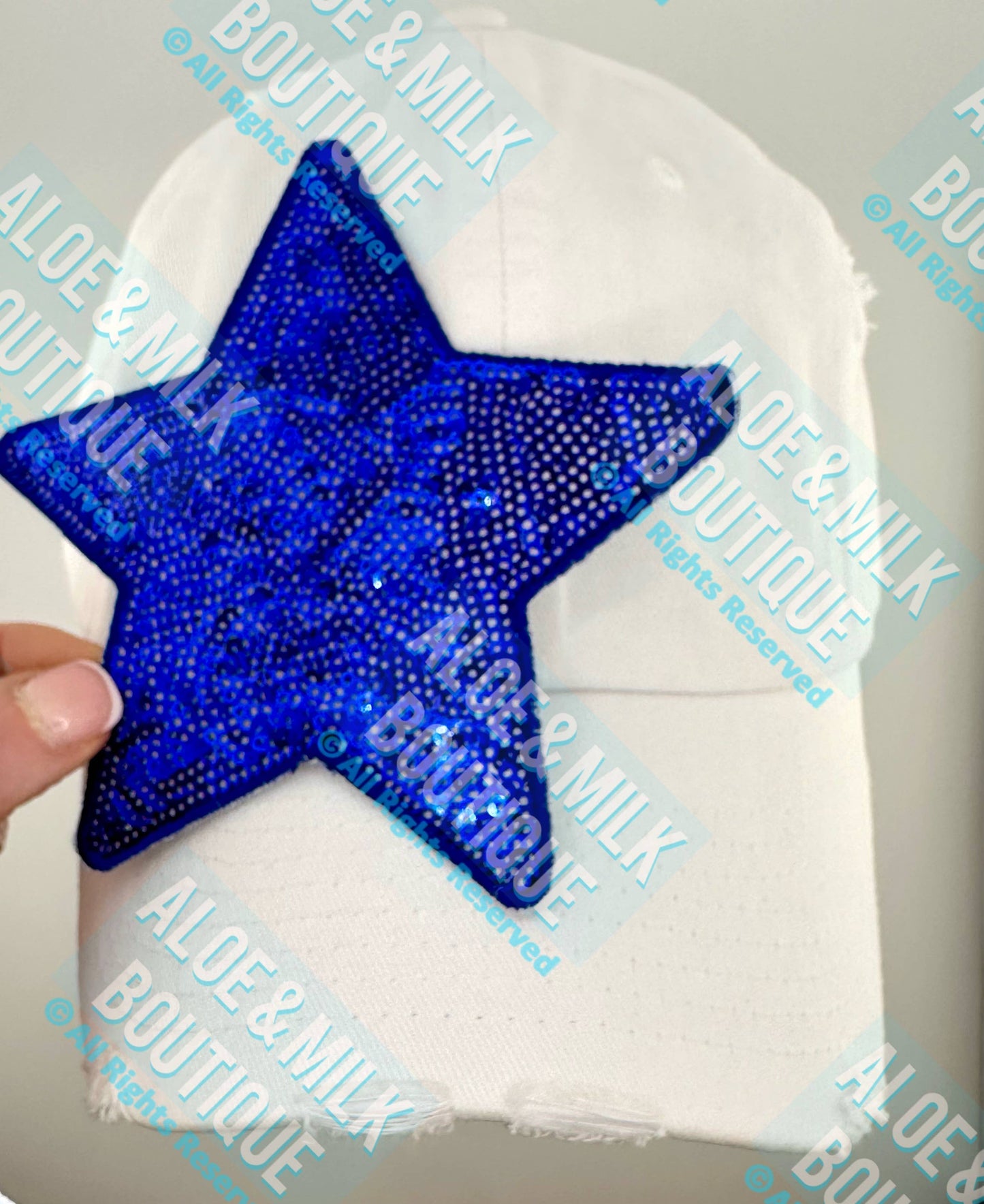 New Sequin Star Large, sequin star patch, cheer patch: White