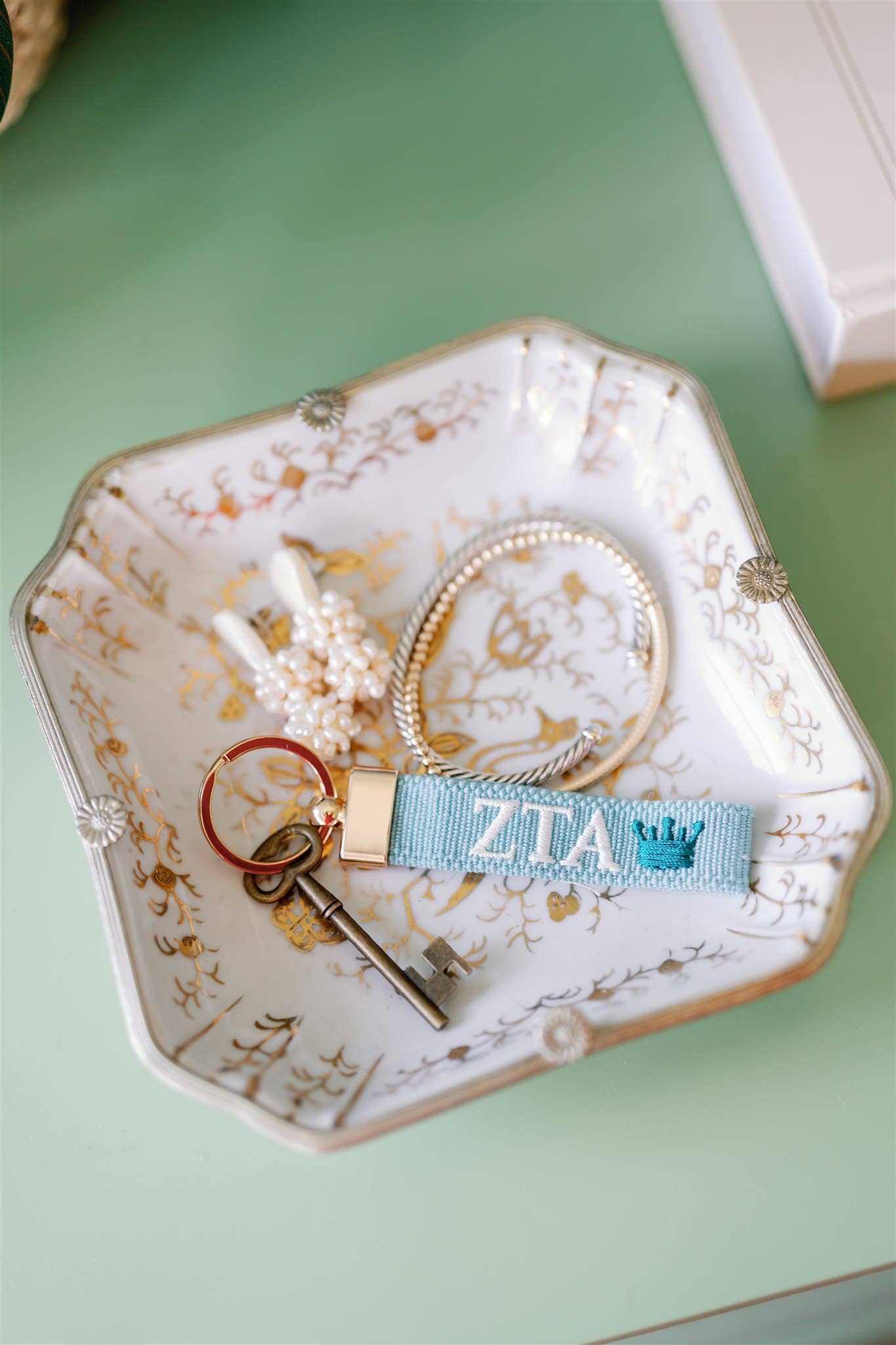 Zeta Embroidered Keychain, Sorority