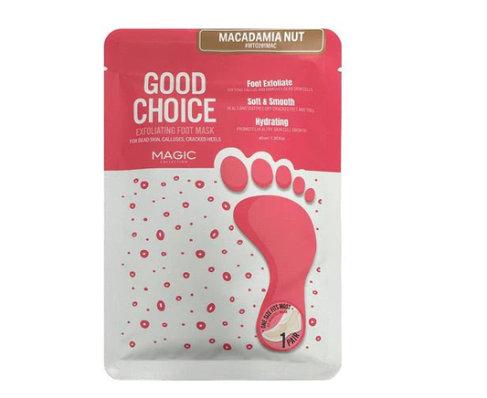 GOOD CHOICE EXFOLIATING FOOT MASK MACADAMIA NUT 12PK