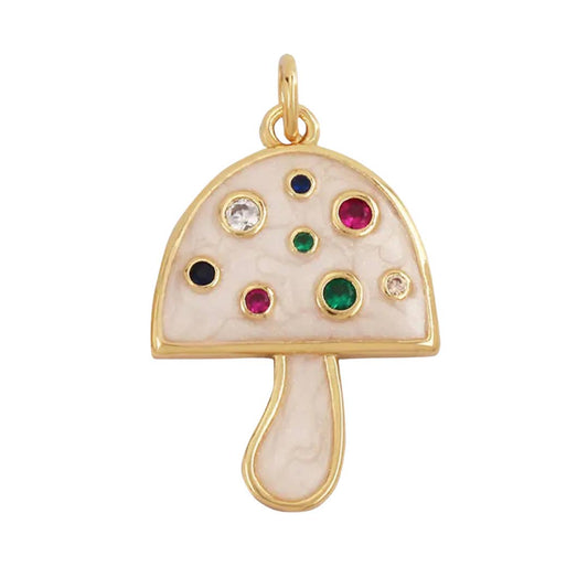 Cream Ivory Mushroom Charm For Charm Necklace
