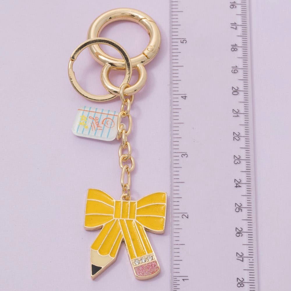 Bow Shaped Pencil Bag Charms Keychain: GD