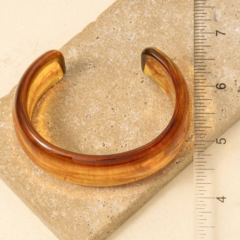 Wide Marble Resin Cuff Bracelet: TQ