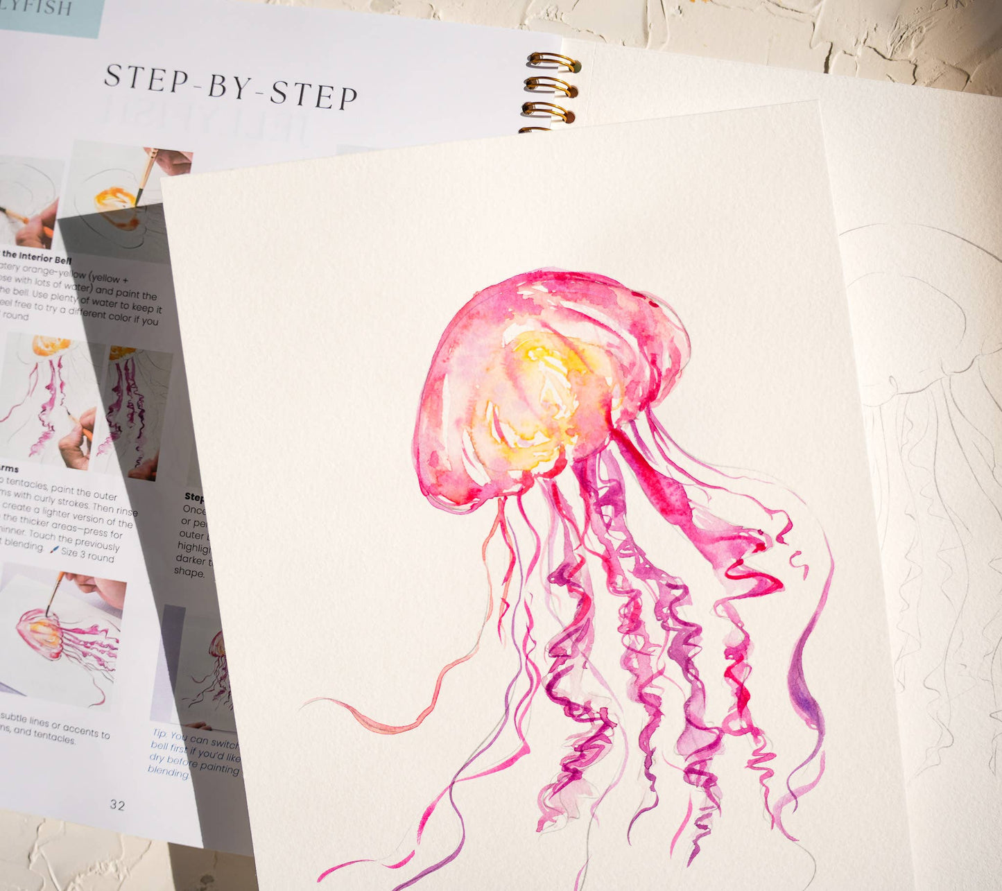 Watercolor Workbook: Seashores & Ocean Outlined Designs