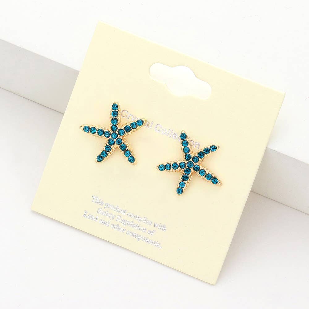 Crystal Starfish Stud Earrings
: Sap