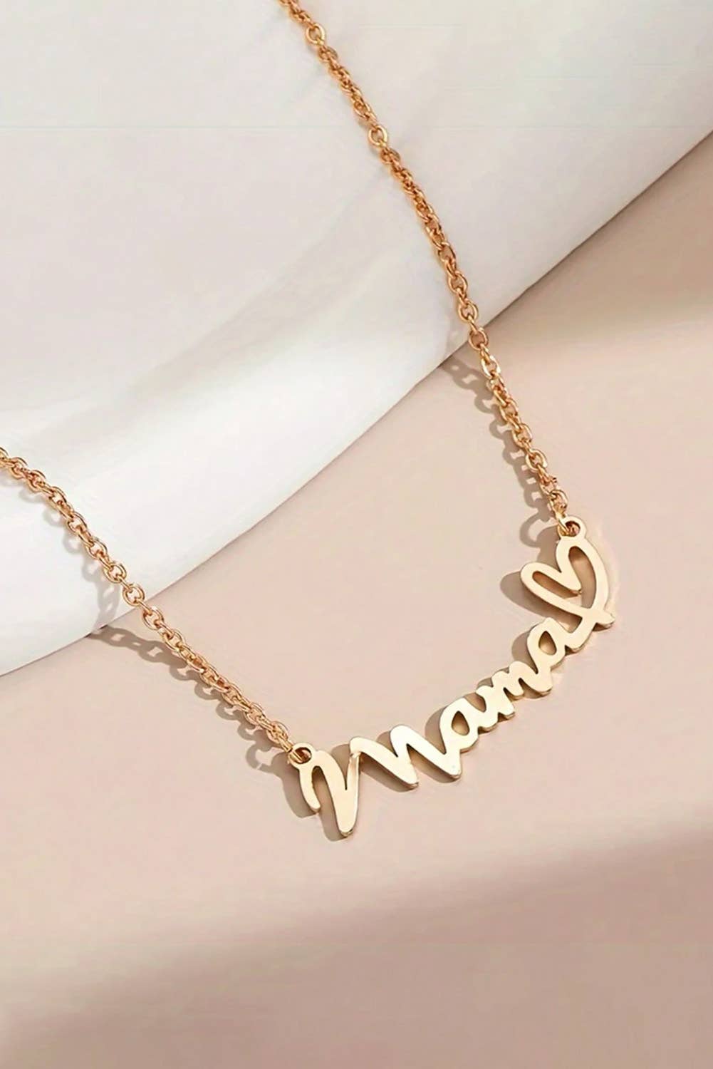 LDC mama Heart Pendant Chain Necklace: Gold