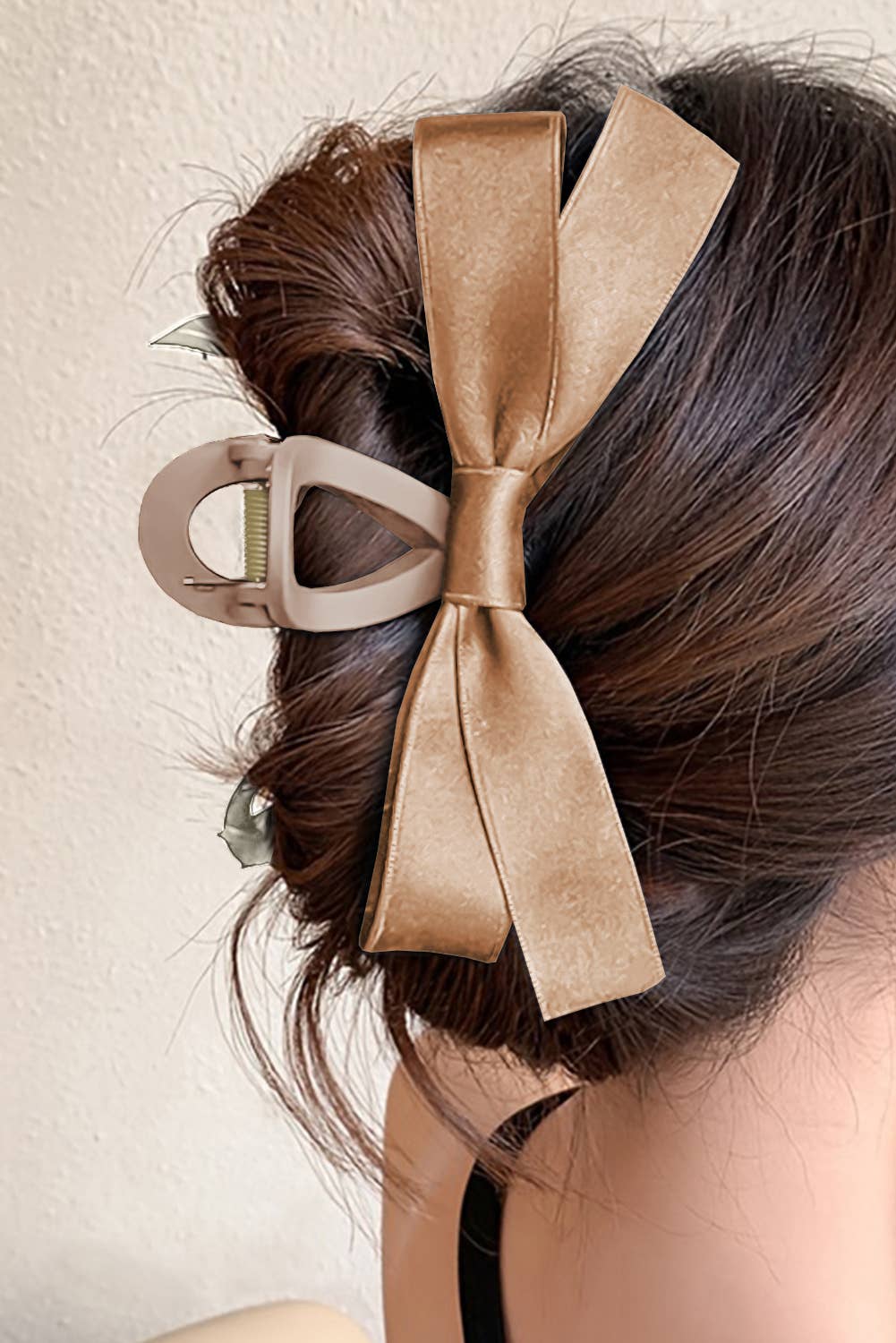 LDC Bow Decor Large Hair Claw Clip: Fiery Red