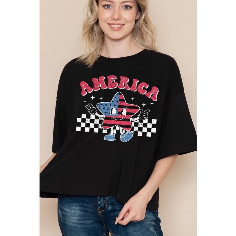 AMERICA - Cropped top: WHITE / M