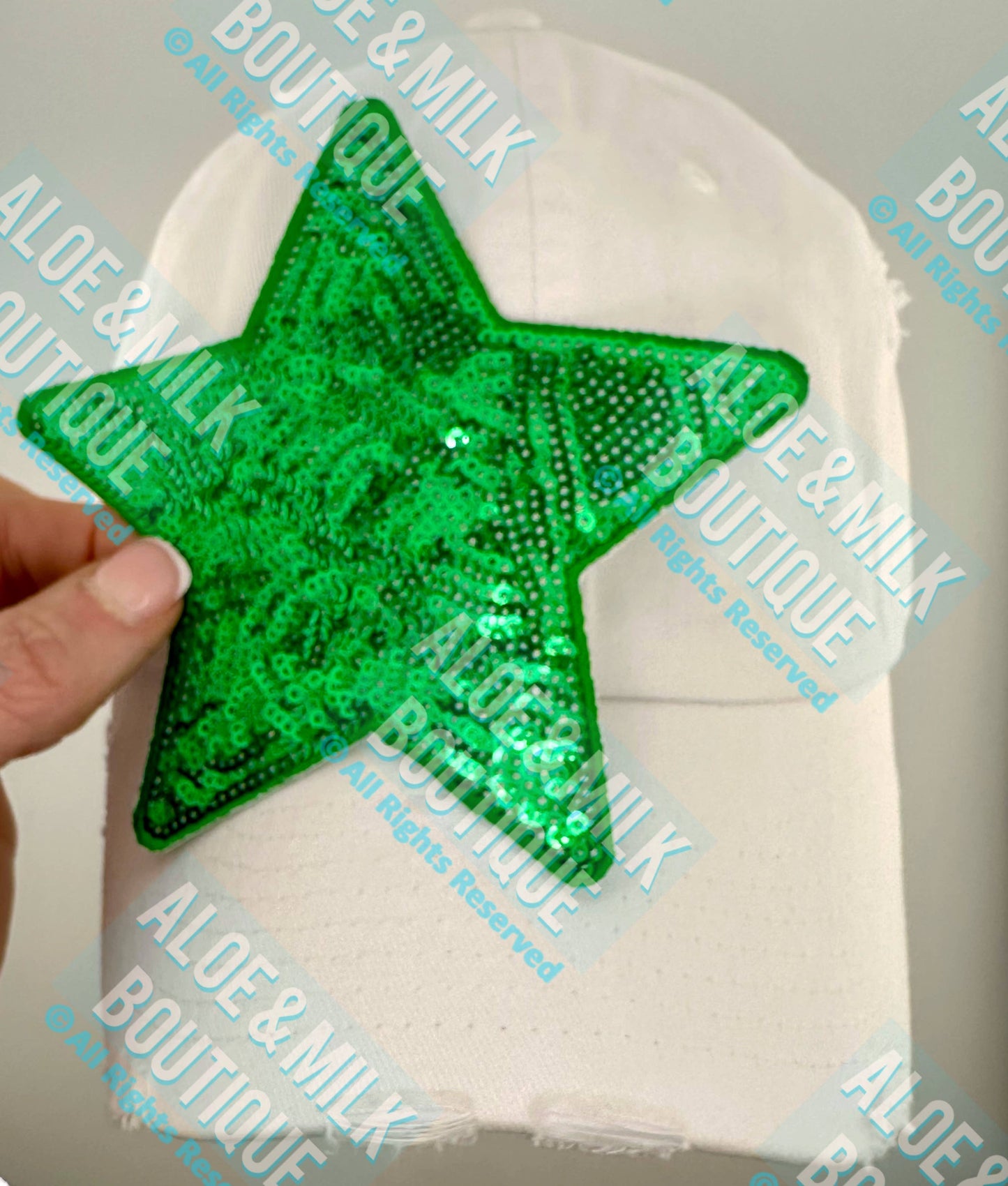 New Sequin Star Large, sequin star patch, cheer patch: Blue