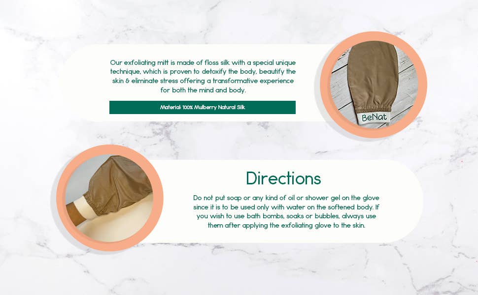 Silk Exfoliating Bath Gloves: Soft Silk