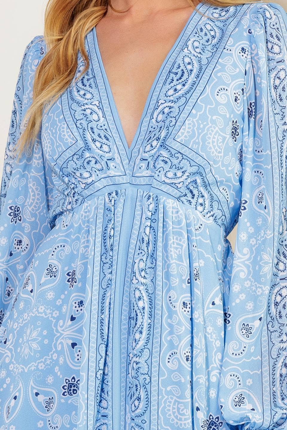 A printed woven maxi dress - ID21835 SKY BLUE: SKY BLUE / Contemporary / M
