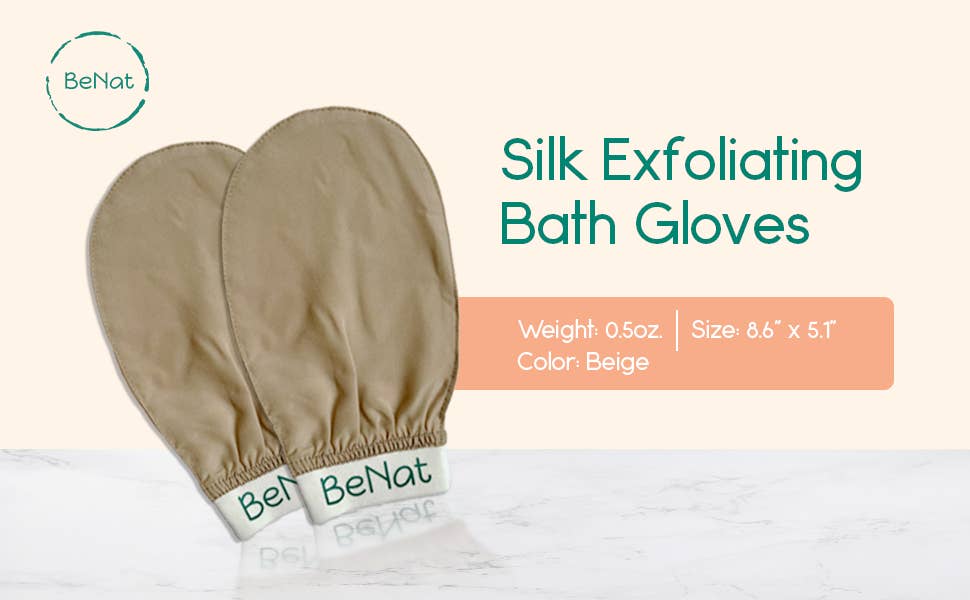 Silk Exfoliating Bath Gloves: Soft Silk