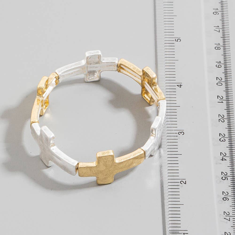 Metallic Cross Link Bracelet: WGWS