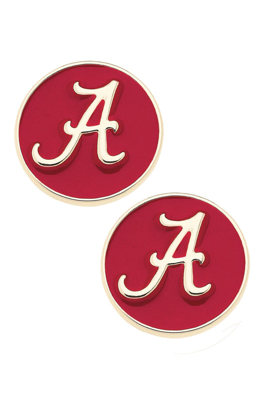 Alabama Crimson Tide Logo Circle Stud Earrings