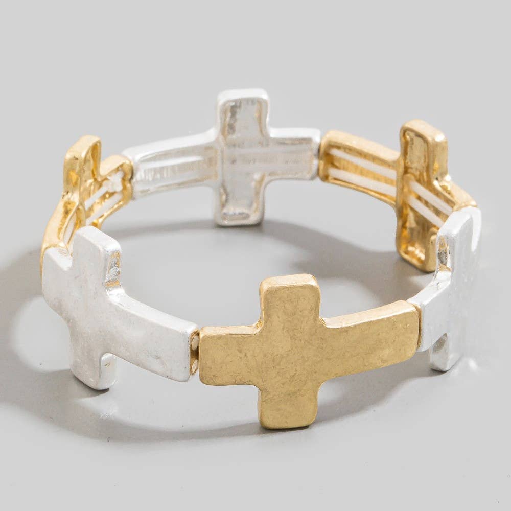Metallic Cross Link Bracelet: WGWS