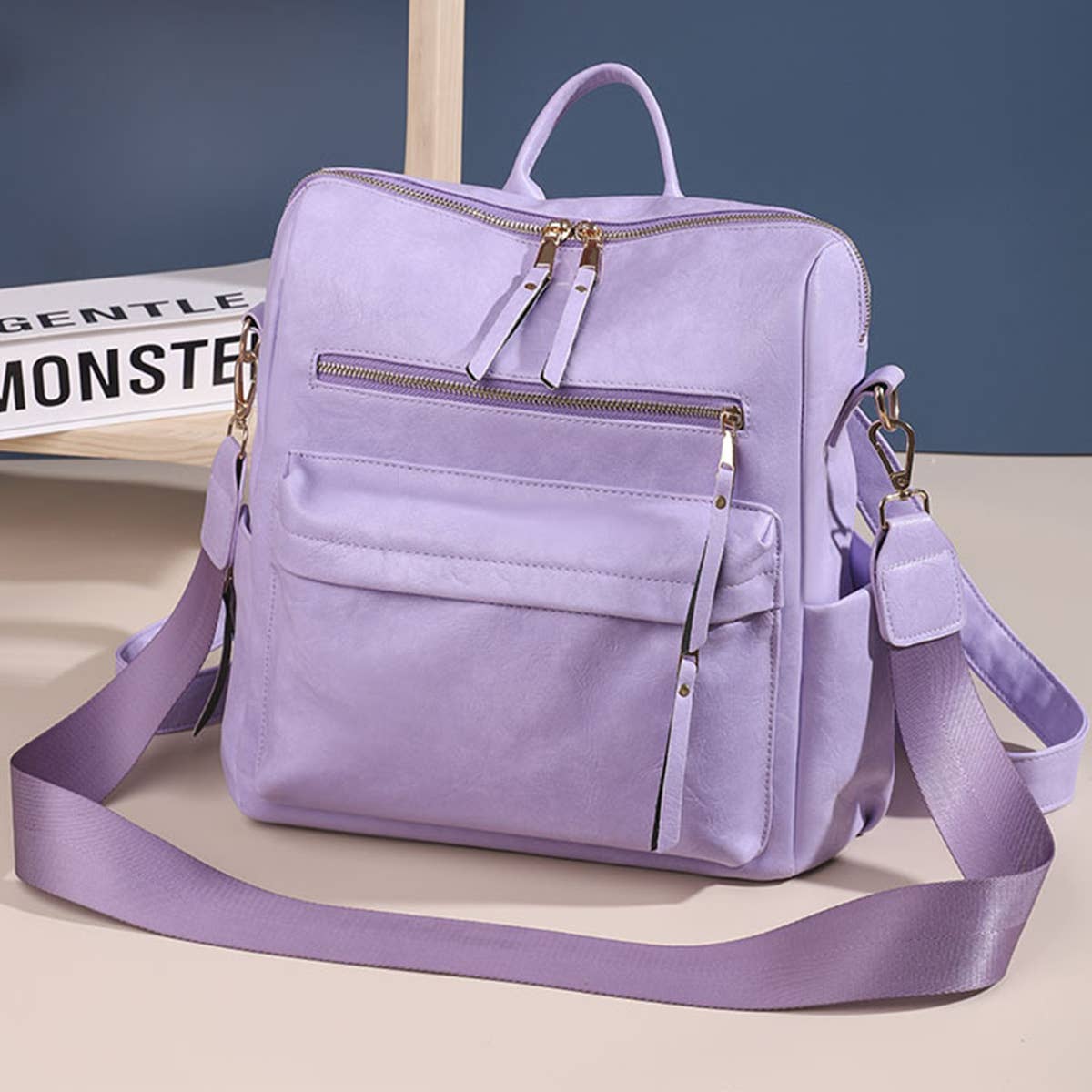 LEATHERL BACKPACKS LARGE CAPACITY CROSSBODY BAGS_CWAB0754: Purple / OS