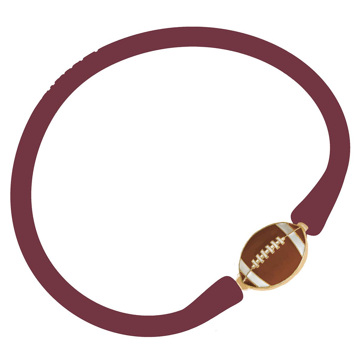Enamel Football Silicone Bali Bracelet: Navy