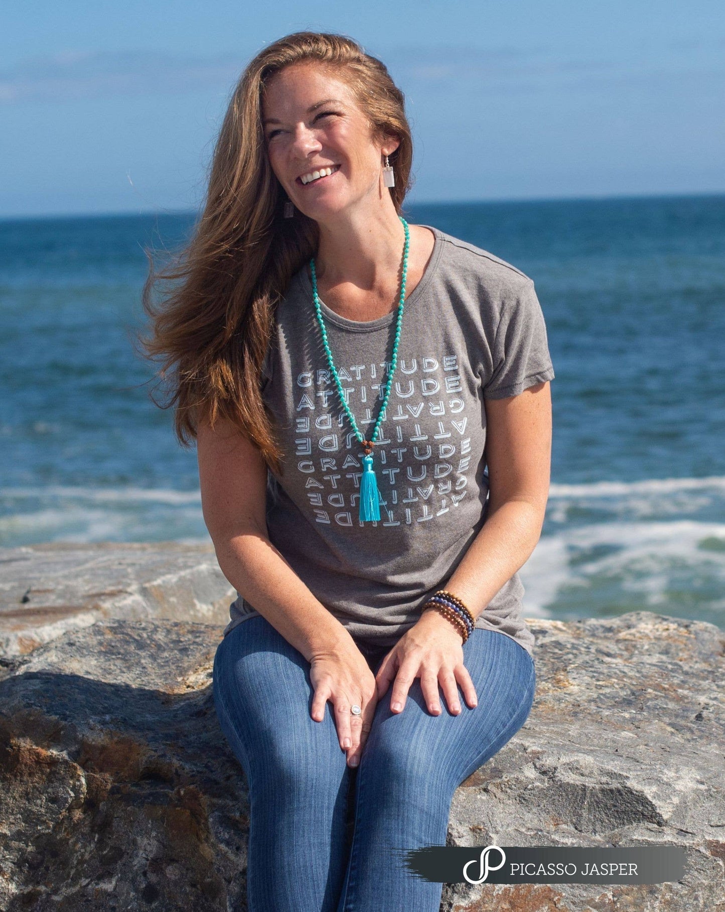 Gratitude Attitude, Vintage Stone, Eco Tee: Small