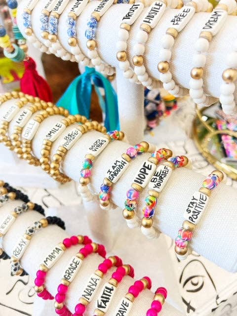 Affirmation Word Beaded Bracelets Inspirational - Abstract: Be Yourself