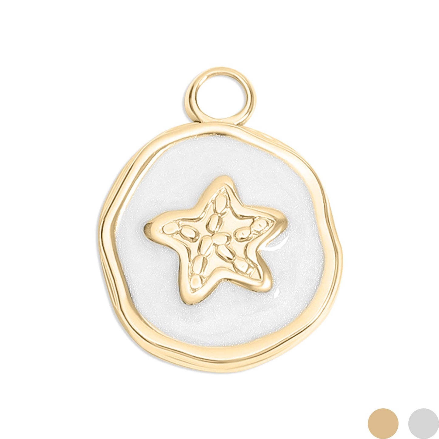 18K Gold PVD Starfish Epoxy Charm: Gold