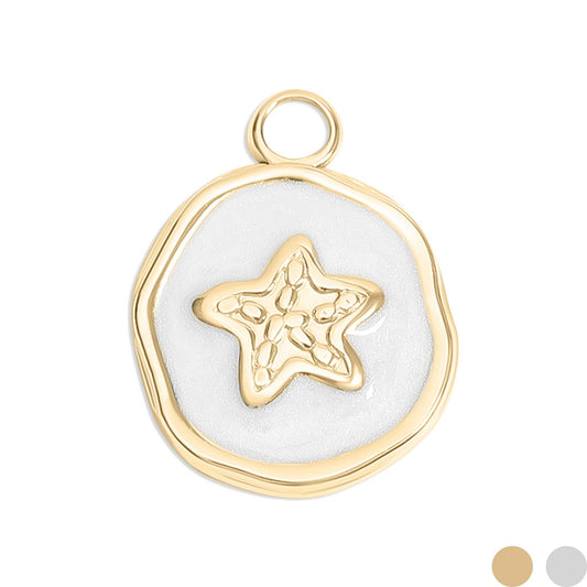 18K Gold PVD Starfish Epoxy Charm: Gold