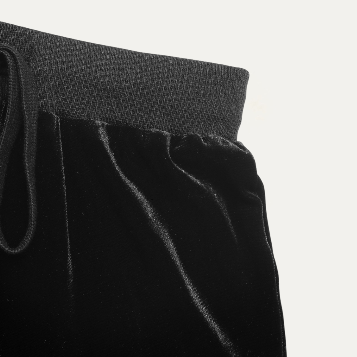 Comfortable Black Velvet High-Waisted Wide-Leg Pants : Black / XL