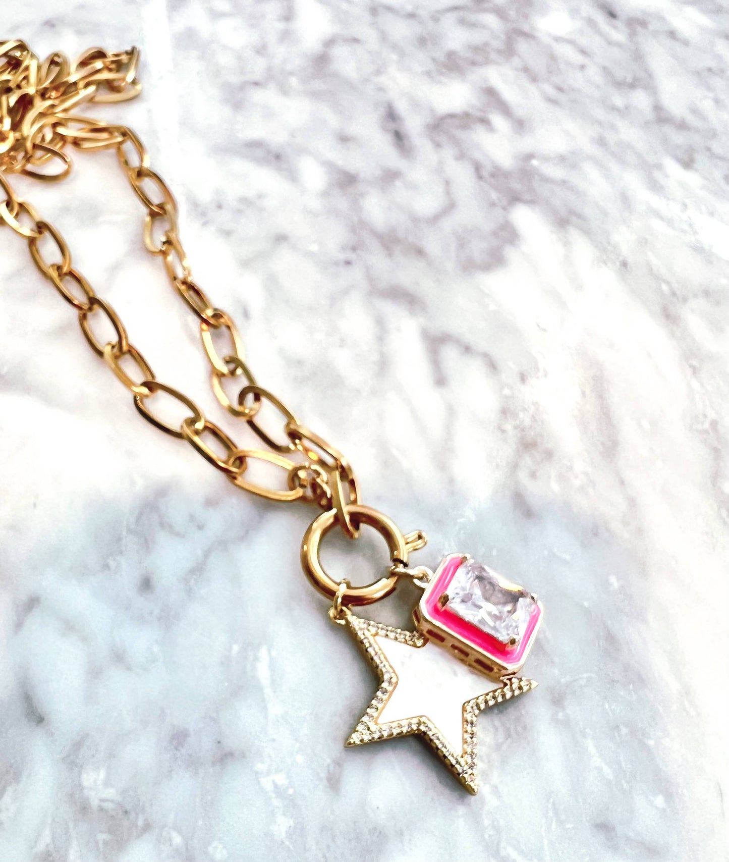 Charm Bar Necklaces: Paper Clip