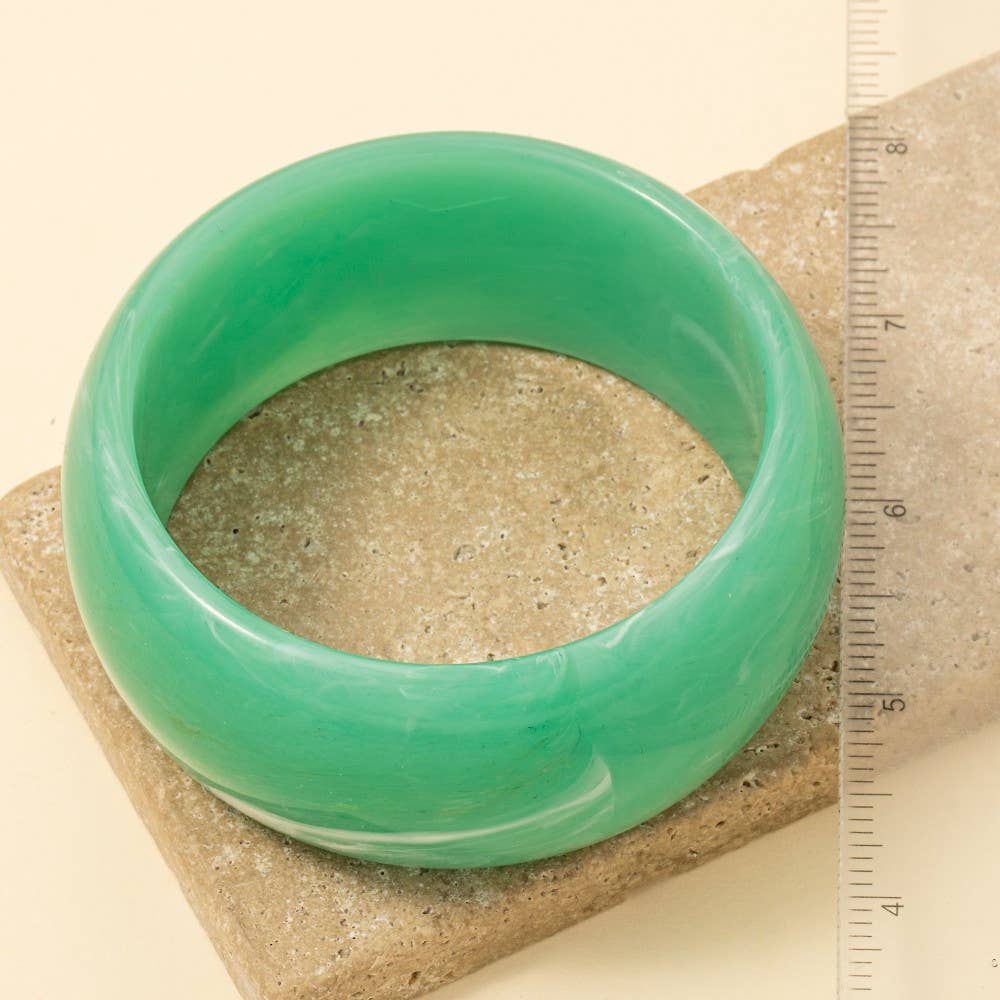 Wide Marble Resin Bangle Bracelet: TQ