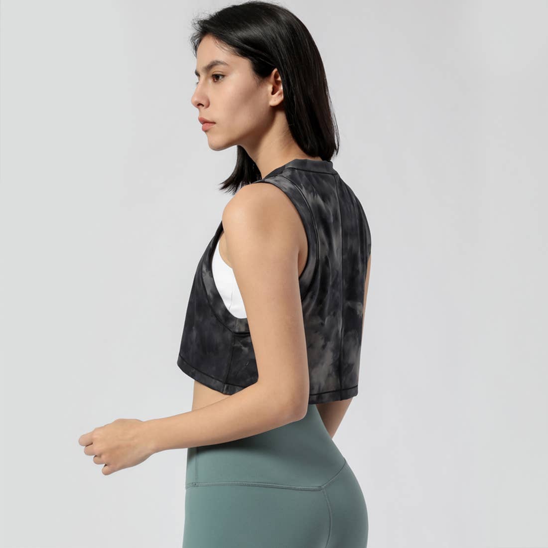 Women Fitness Yoga Loose Elastic Sport Tank Top: Gray / L