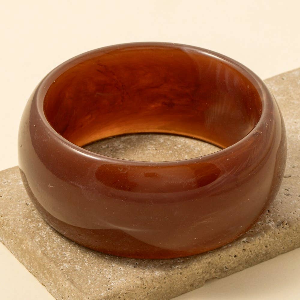 Wide Marble Resin Bangle Bracelet: TQ