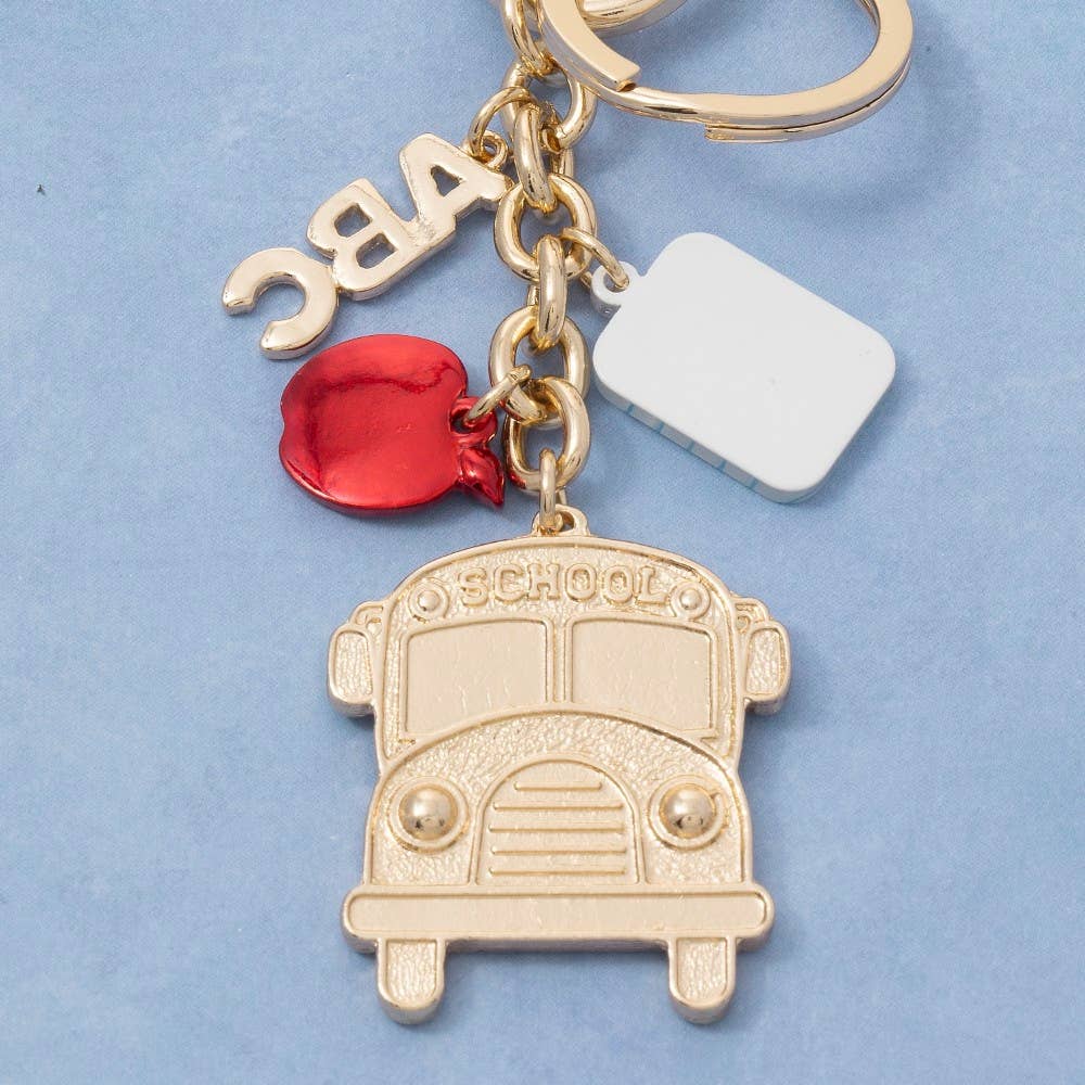 Assorted School Bus Bag Charms Keychain: GD