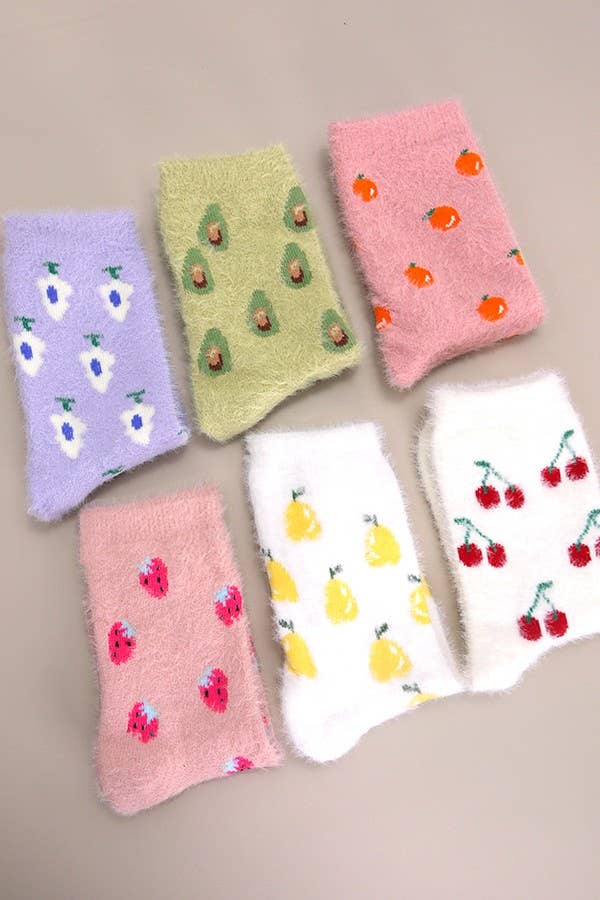 WARM CHINLON SOFT FLEECE FUZZY SOCKS | 40S02053: STRAWBERRY PINK