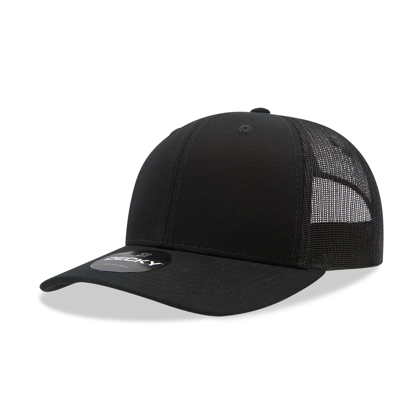 Decky 6021 Classic Trucker Hat, Mid Pro Trucker, 6 Panel Cap: White