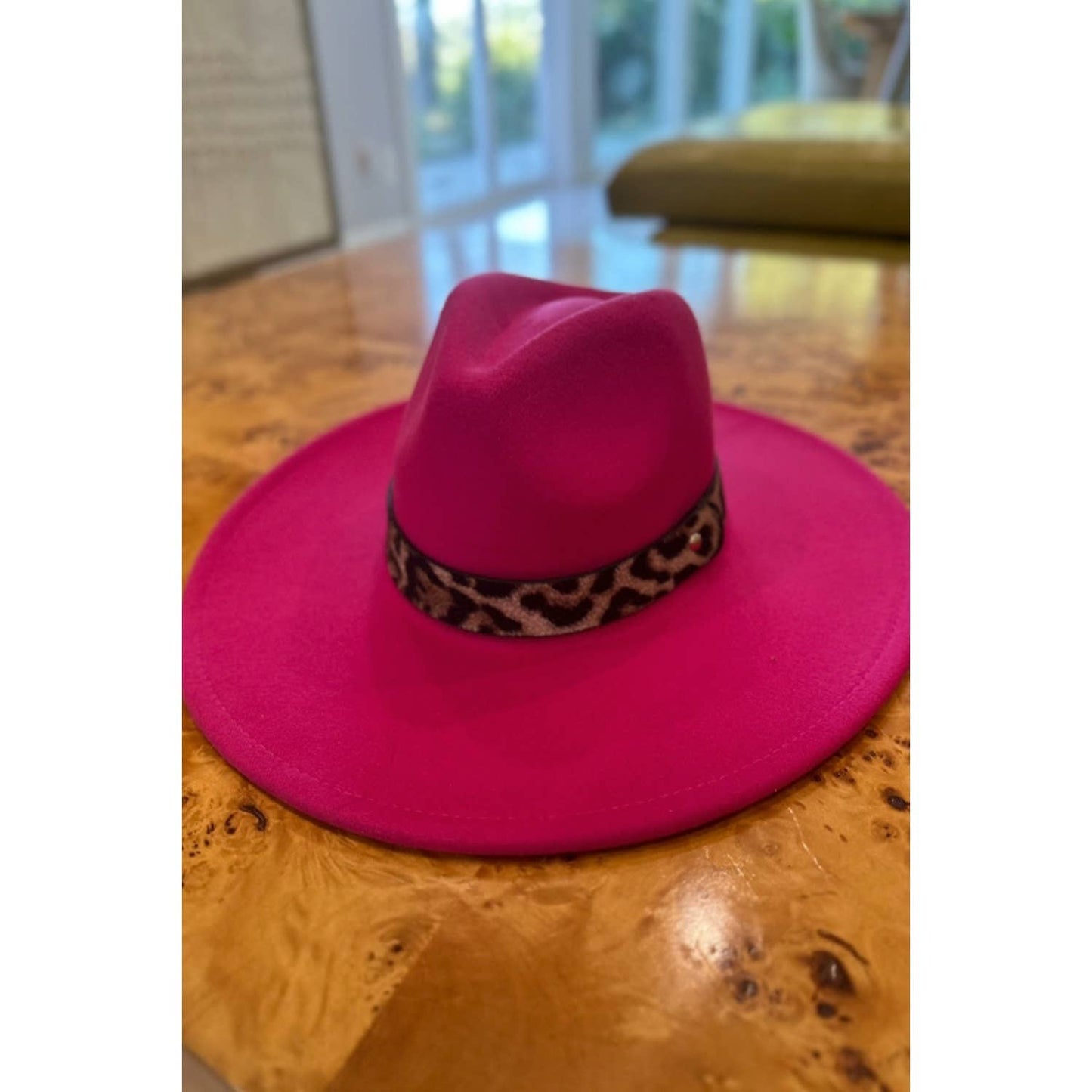 VEGAN FELT PANAMA HAT WITH ANIMAL PTIONY BELT : ROYAL BLUE / ONE SIZE