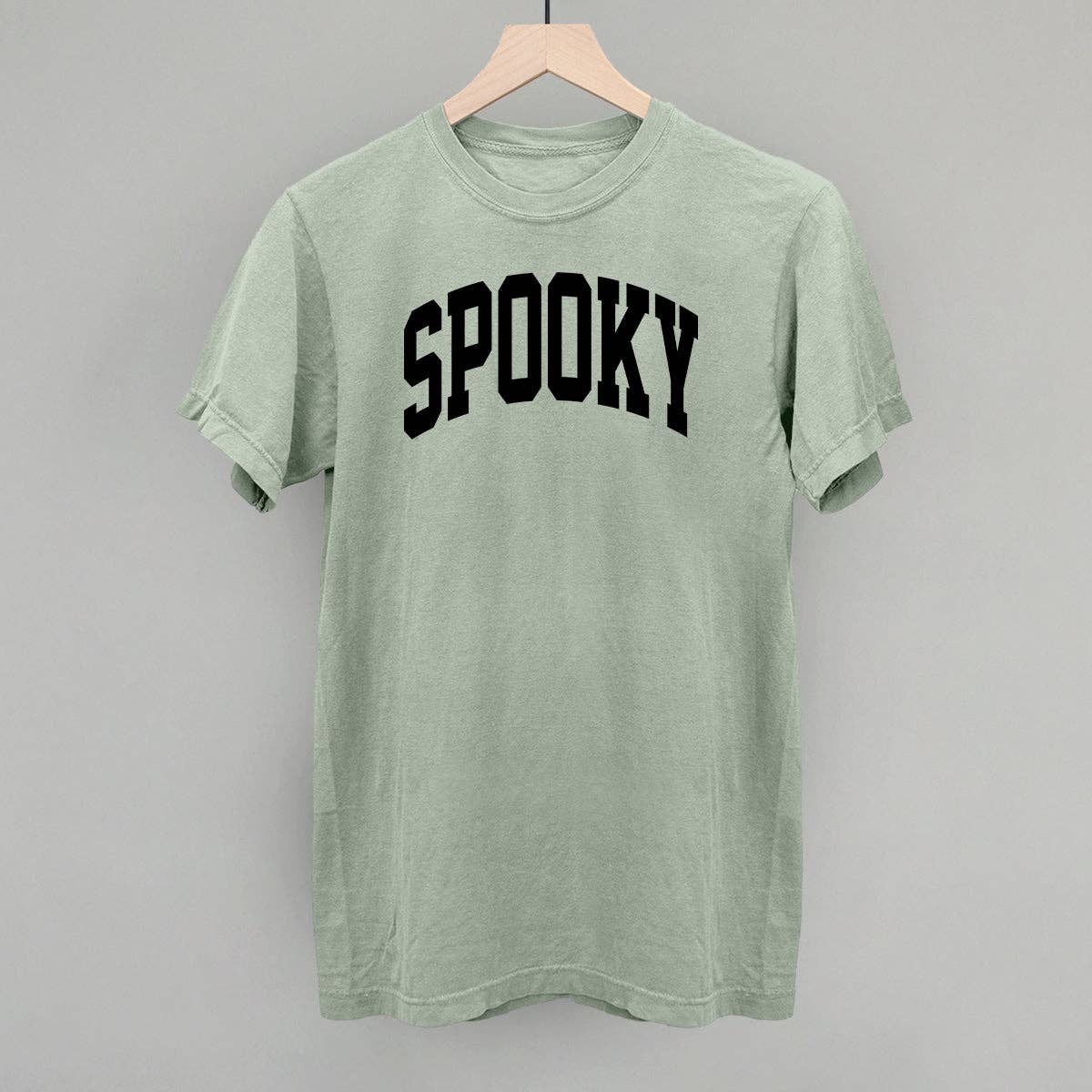 Spooky Arch (Black): Heather Grey / M / Oversized Varsity Crew