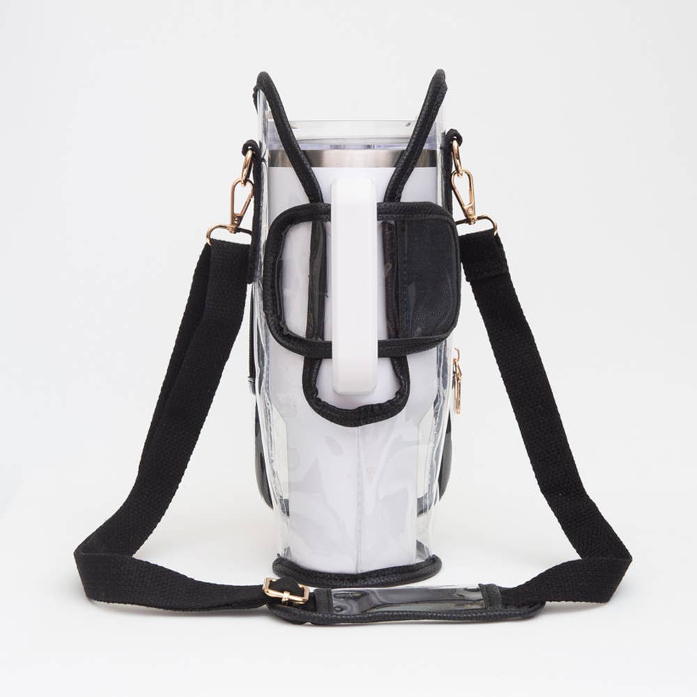 Transparent Tumbler Carrier Holder Crossbody Bag
: Silver